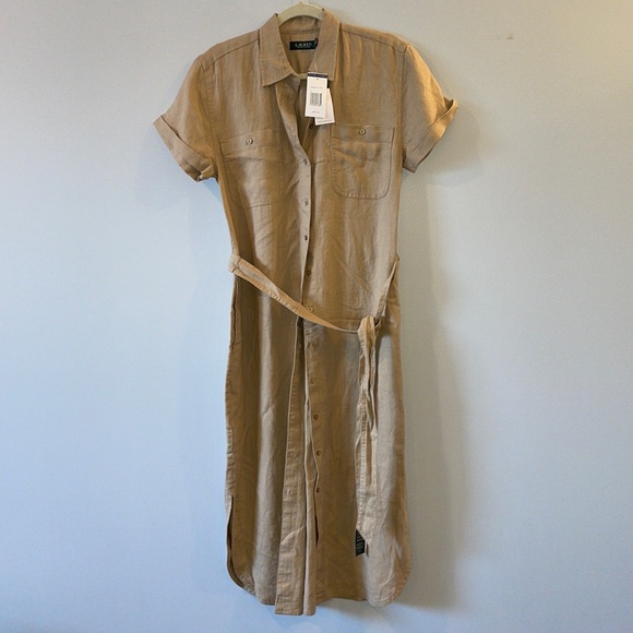 Lauren Ralph Lauren Dresses & Skirts - Lauren Ralph Lauren Khaki Linen Dress